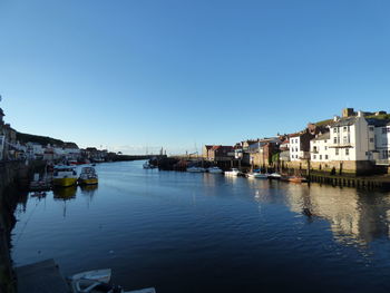 View of buildings against blue sky