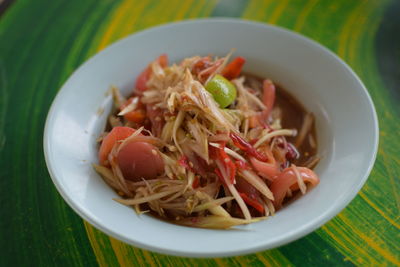 Close-up of meal served in plate