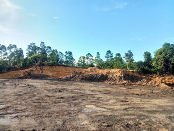 Scenic view of land against sky