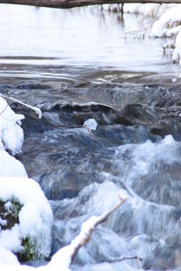 Close-up of river against sky