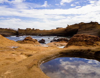 Low angle view of mountain against sky