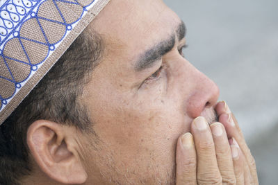 Close-up of man looking away