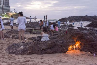 Group of people on beach