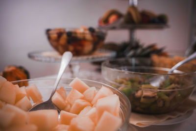 Close-up of food on table
