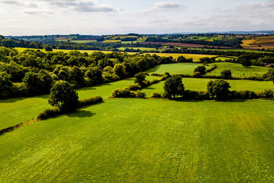 Drone landscape of the derbyshire country side