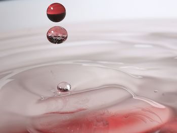 Close-up of falling water drop