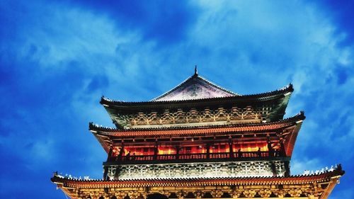 Low angle view of traditional building against sky