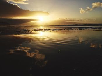 Scenic view of sunset over sea