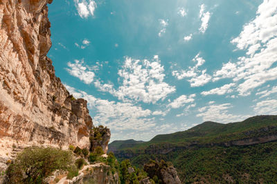 Scenic view of rocky mountains against sky