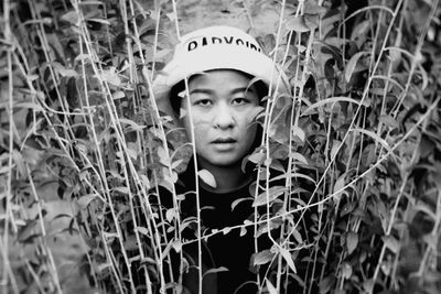 Portrait of boy in field