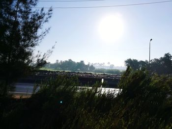 Scenic view of lake against clear sky