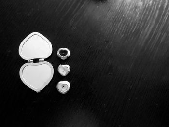 Close-up high angle view of table
