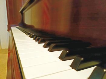 Close-up of piano keys