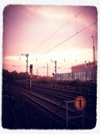 Railroad tracks at sunset