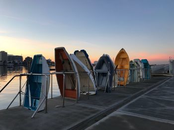 Panoramic view of sea against clear sky during sunset