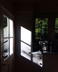 View of trees through window