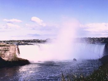 Scenic view of river against sky