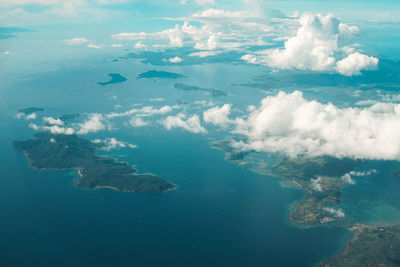 Aerial view of sea against sky