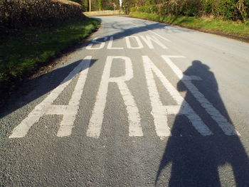 Road marking on road