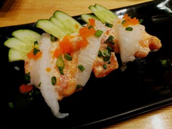 Close-up of sushi on plate