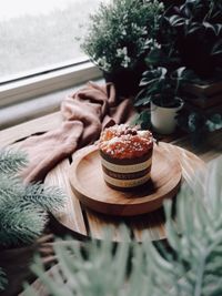 Close-up of dessert on table