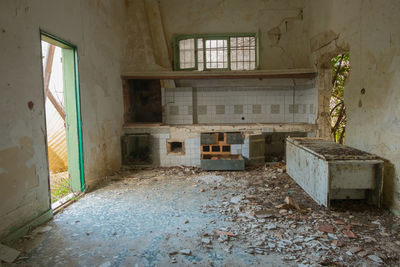 Interior of abandoned building