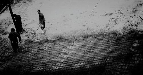 Reflection of woman in water