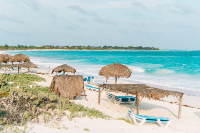 Scenic view of beach against sky