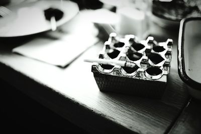 Close-up of cigarette on table