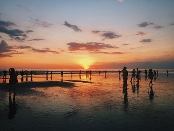 Scenic view of sea at sunset