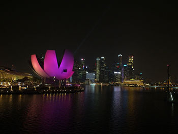 Illuminated cityscape at night