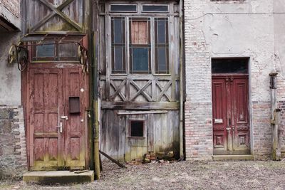 Close-up of closed door of house