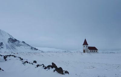 Scenic view of snow covered landscape