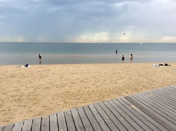 Scenic view of beach against sky