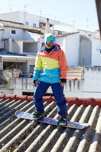 Man on rooftop