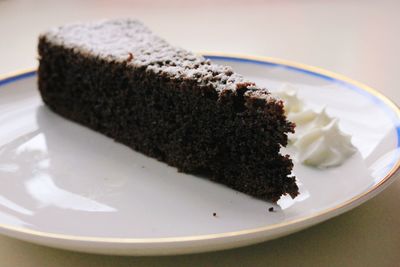 Close-up of cake in plate