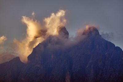 Rocky mountain and cloudy sky