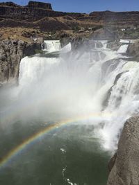 Scenic view of waterfall