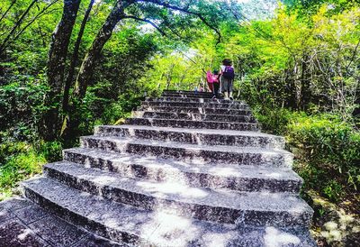 Steps leading towards staircase