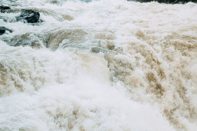 High angle view of wave in water