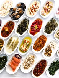 High angle view of food on table