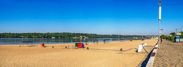 Zaporozhye, ukraine, on a sunny summer morning