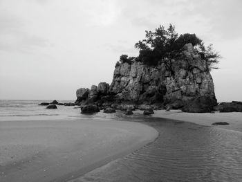 Scenic view of beach against sky