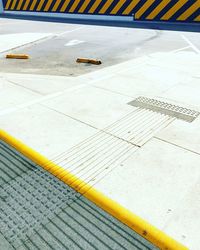 Close-up of airplane on airport runway