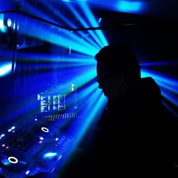 View of illuminated people at night