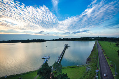 Panoramic view of river against sky