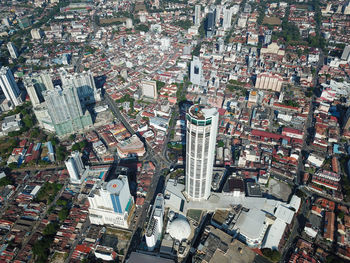 Bird view komtar and skyscraper building around georgetown.