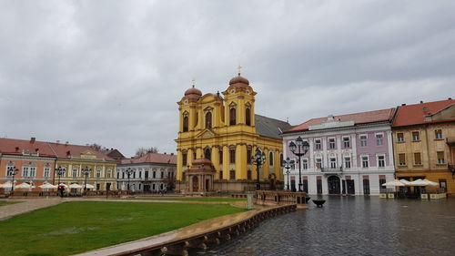 View of cathedral in city against sky