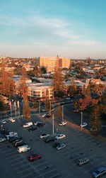 High angle view of street amidst buildings in city