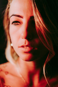 Close-up portrait of young woman